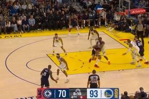 铁血三分🤪快船换人投降！库里干拔超远三分轰进！